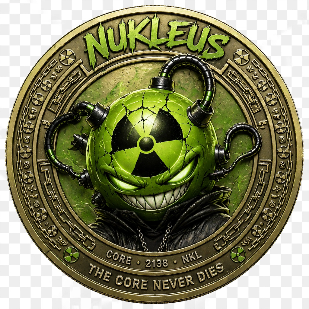Nukleus Meme coin! 100% community & decentralized SUPER LIMITED TIME ONLY! Also shirts , hats also made with this logo!