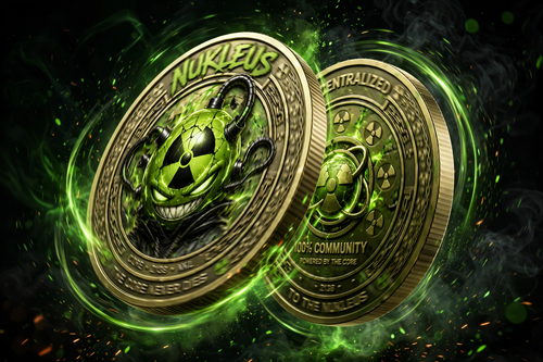 Nukleus Meme coin! 100% community & decentralized SUPER LIMITED TIME ONLY! Also shirts , hats also made with this logo!
