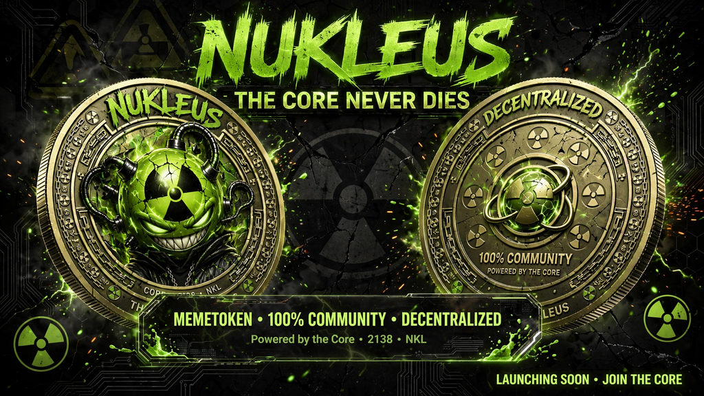 Nukleus Meme coin! 100% community & decentralized SUPER LIMITED TIME ONLY! Also shirts , hats also made with this logo!